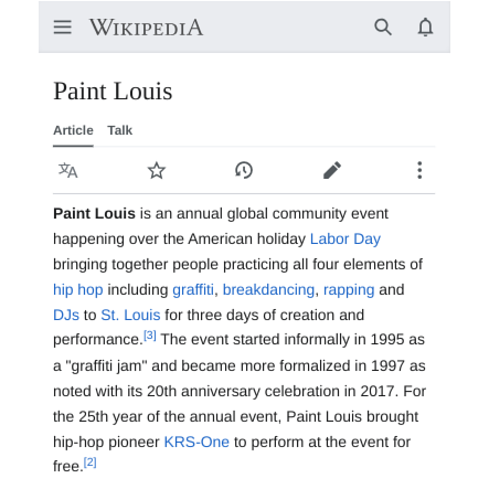 Paint Louis 2024 Wikipedia Entry